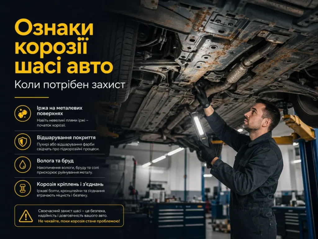 Ознаки корозії шасі авто та огляд металевих елементів на СТО
