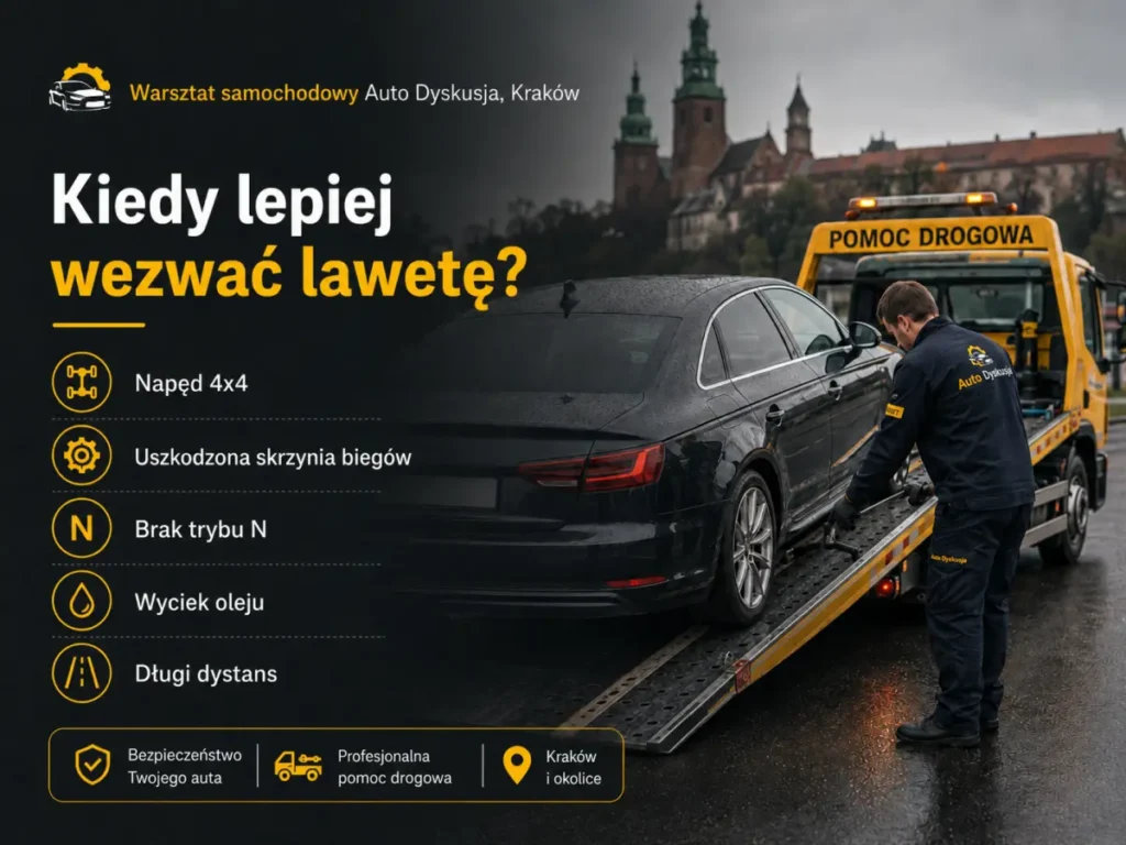 Laweta dla auta z automatyczną skrzynią biegów w Krakowie