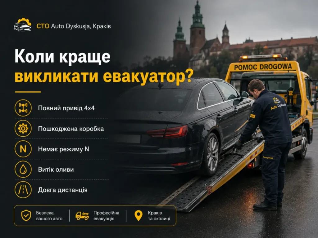 Евакуатор для авто з автоматичною коробкою передач у Кракові