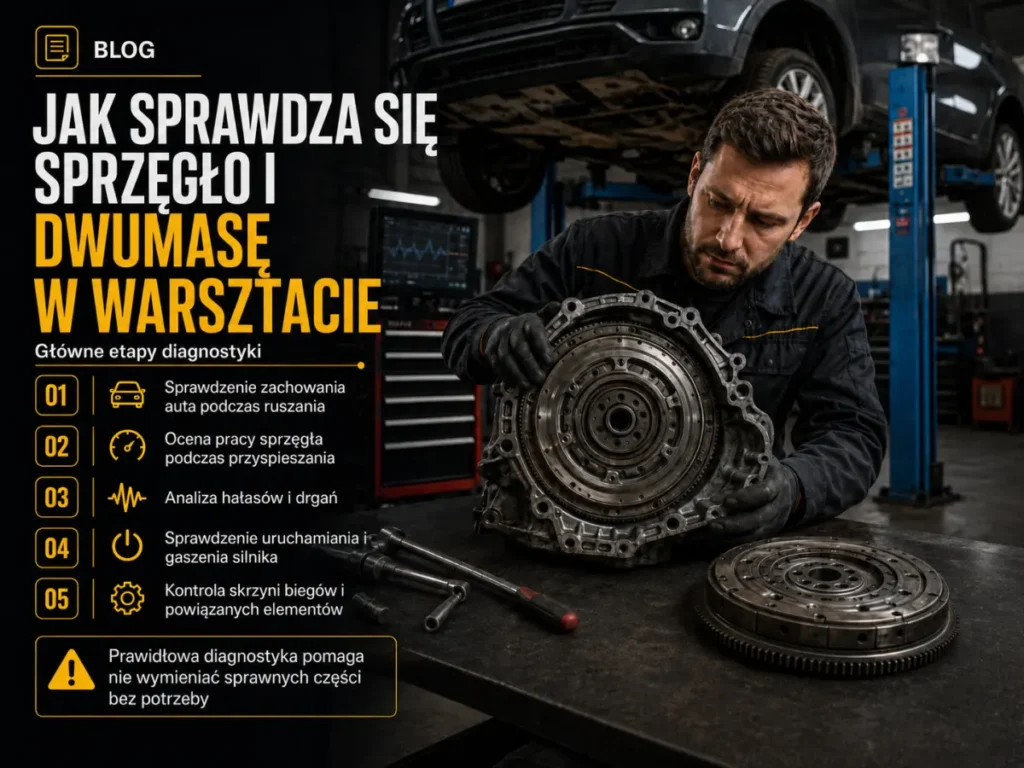 Diagnostyka sprzęgła i koła dwumasowego w warsztacie – kontrola przez mechanika