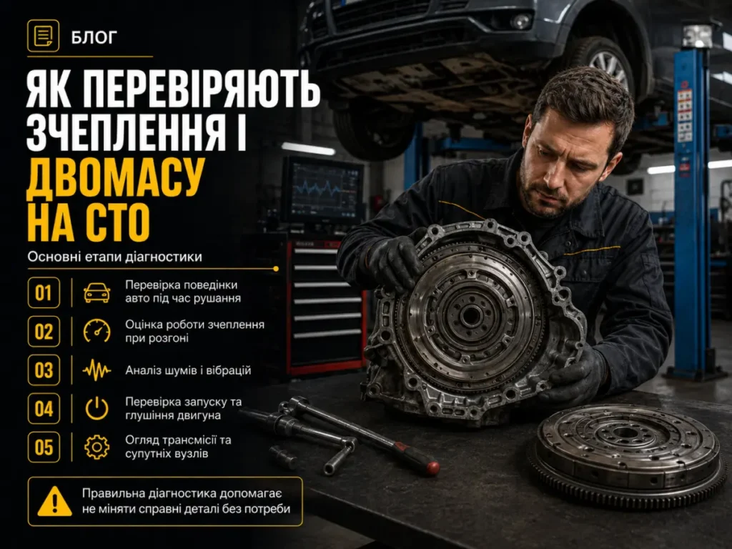 Діагностика зчеплення та двомасового маховика на СТО — перевірка майстром